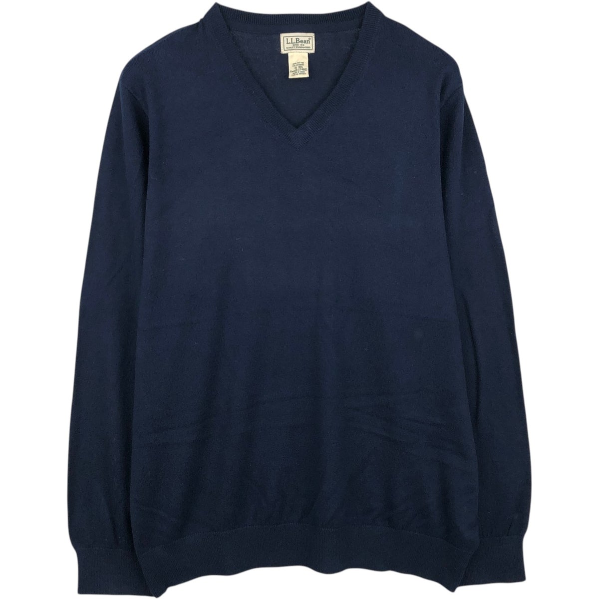 古着 90～00年代 エルエルビーン L.L.Bean Vネック コットンニット