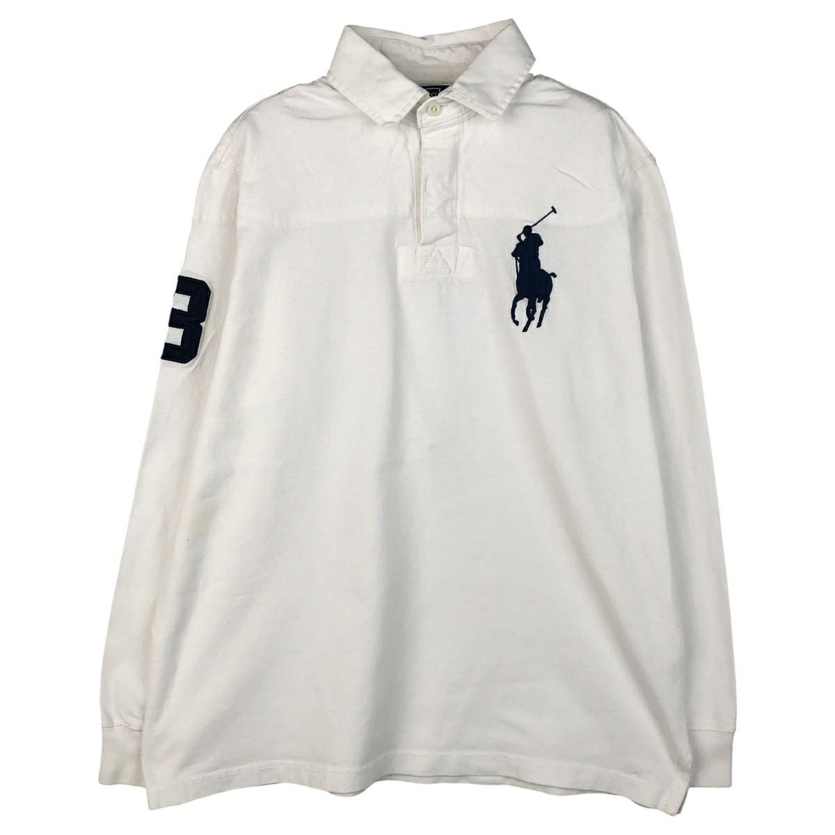 ラルフローレン ビッグポニー長袖ラ ガーシャツM ホワイト 古着 ラルフローレン Ralph Lauren POLO by Ralph Lauren ビッグポニー