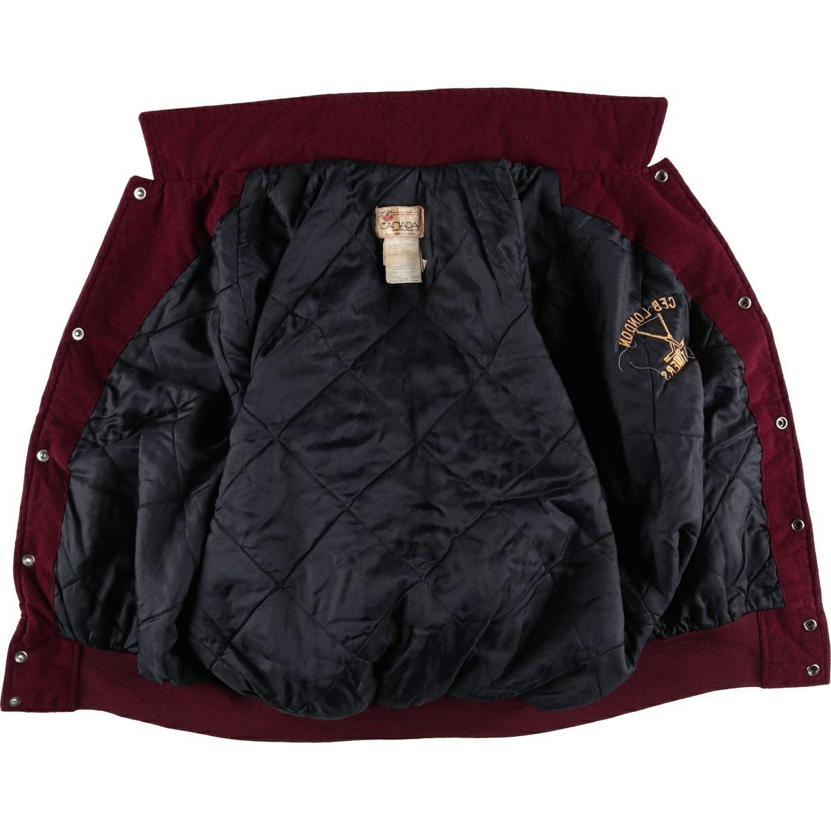 古着 90年代 CANADA SPORTS WEAR 襟付き 中綿入り コーデュロイボタン