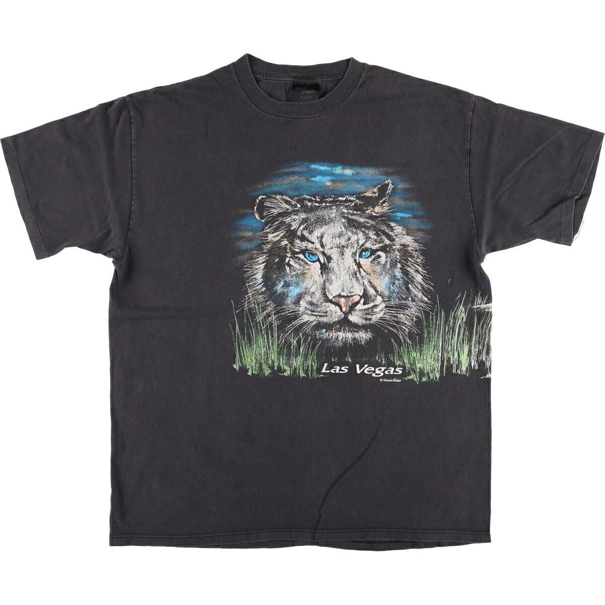 古着 90年代 COTTON GROVE オオカミ柄 アニマルTシャツ USA製 メンズXL