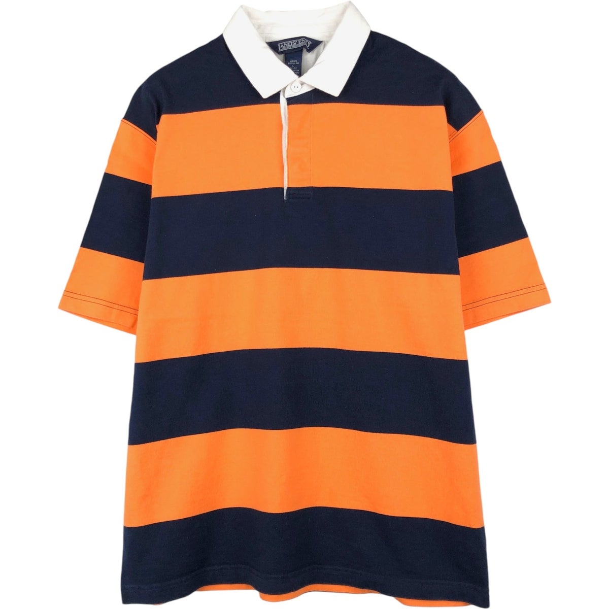 古着 90年代 ランズエンド LANDS END 長袖 ラガーシャツ USA製 メンズL