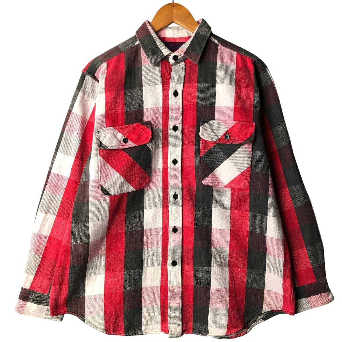 古着 90年代 ダコタ DAKOTA 長袖 ヘビーネルチェックシャツ メンズXL