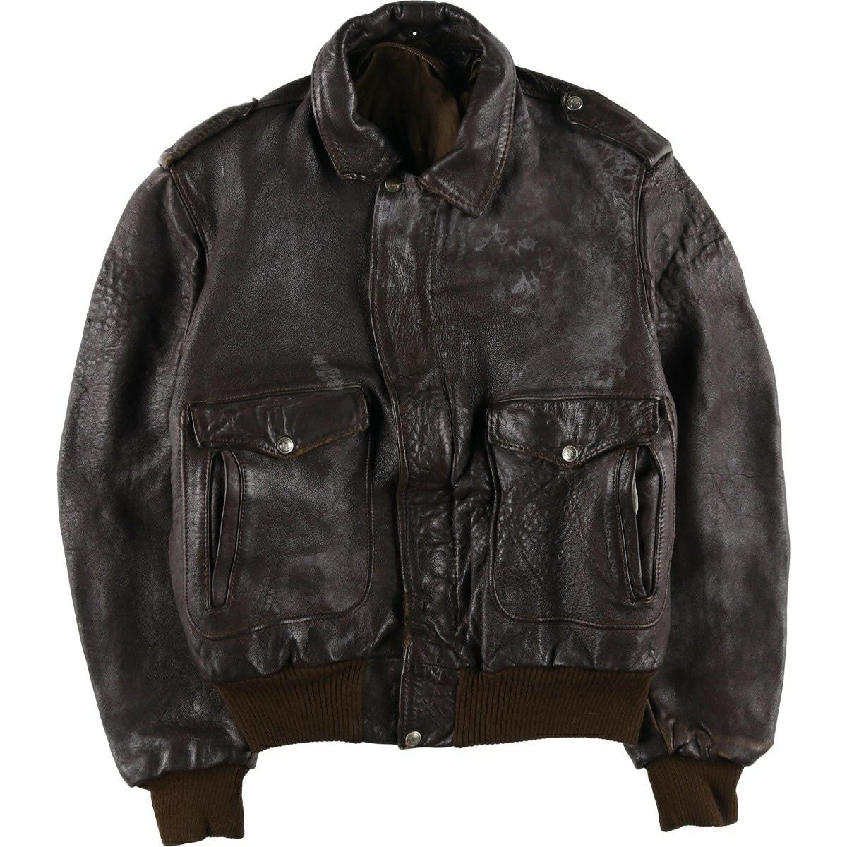 古着 REDSKINS レザーフライトジャケット フランス製 メンズL相当