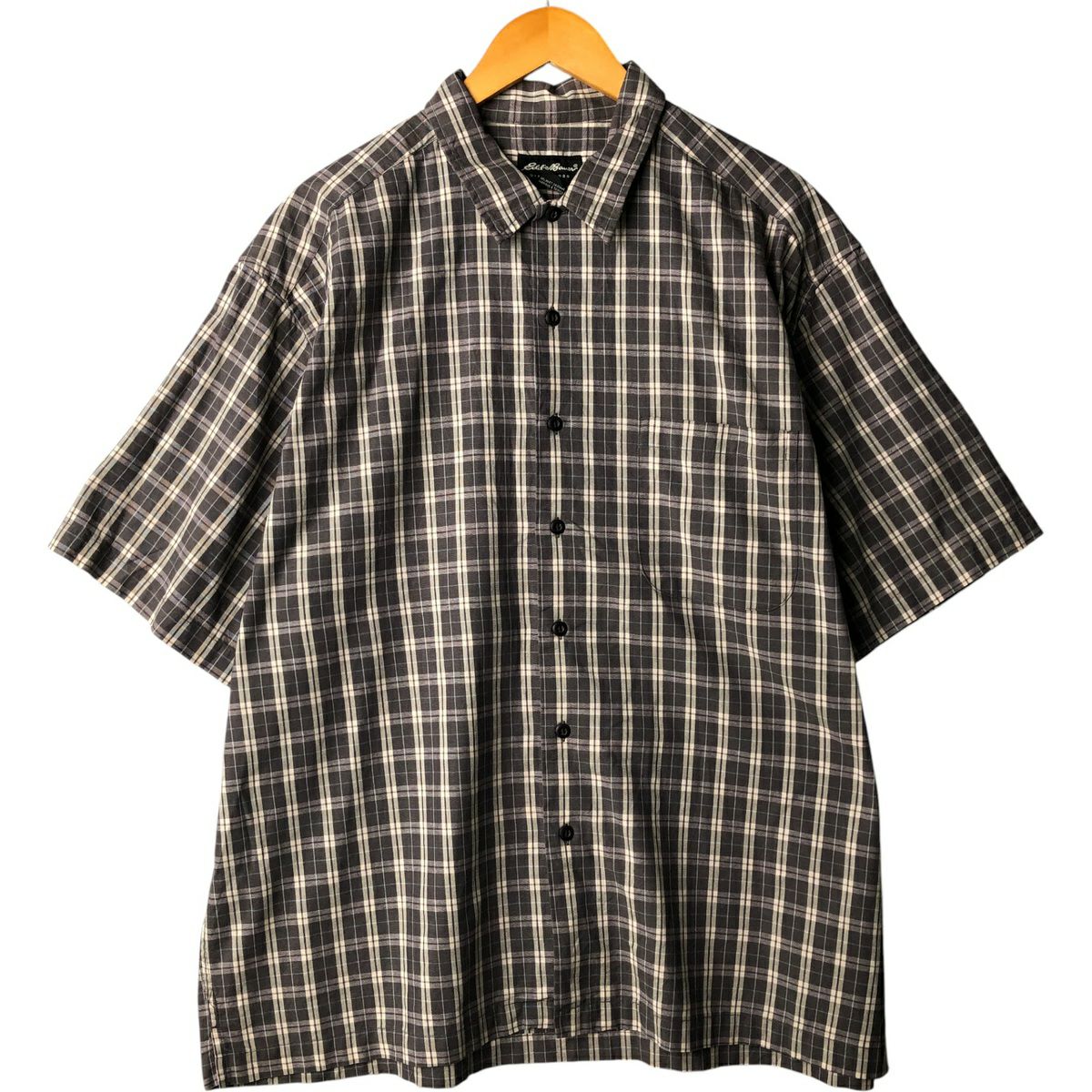 古着 エディーバウアー Eddie Bauer チェック柄 半袖 オープンカラー