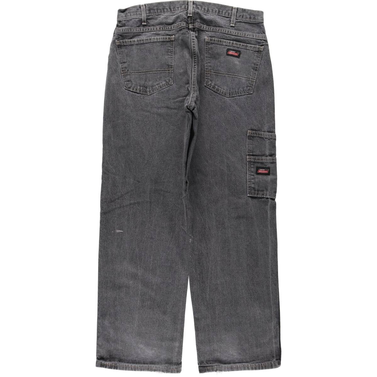 古着 ディッキーズ Dickies ブラックデニム ストレートデニムパンツ メンズw35相当/eaa654641 古着 ディッキーズ Dickies ブラックデニム ストレートデニムパンツ