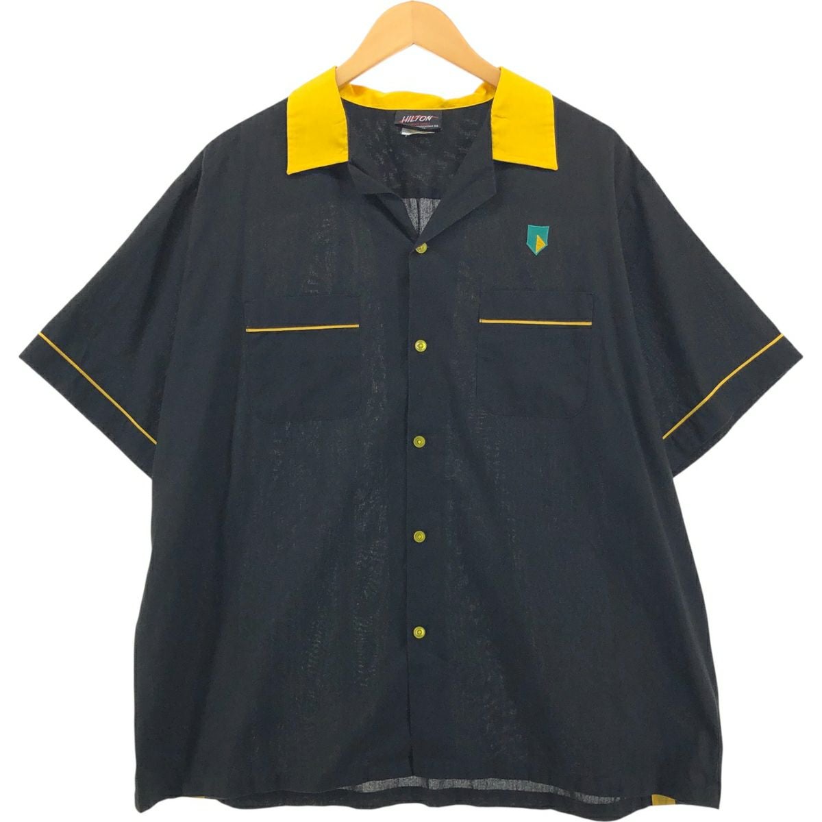 古着 90年代 ヒルトン HILTON オープンカラー ボウリングシャツ