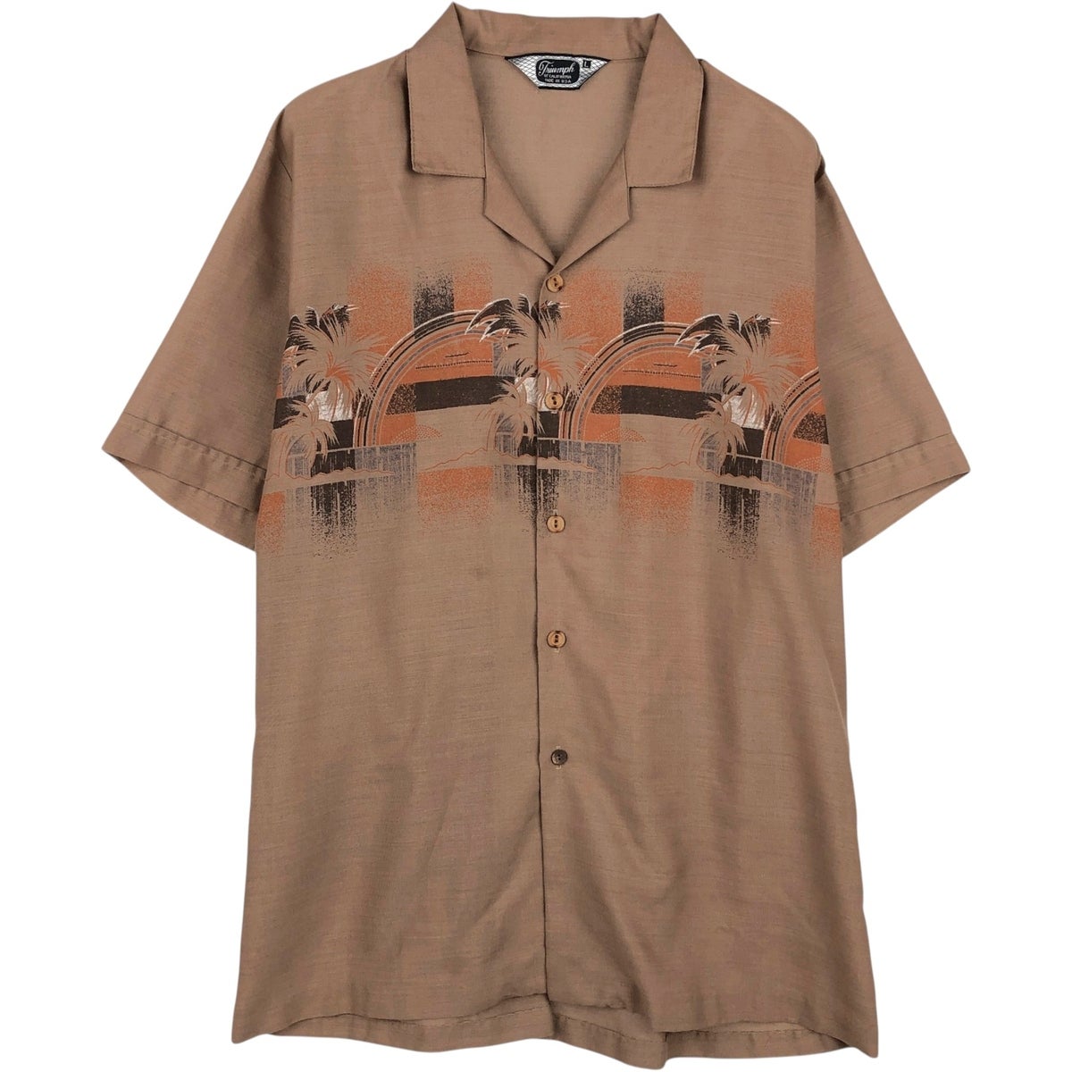 古着 ステューシー STUSSY 総柄 リーフ柄 オープンカラー レーヨン