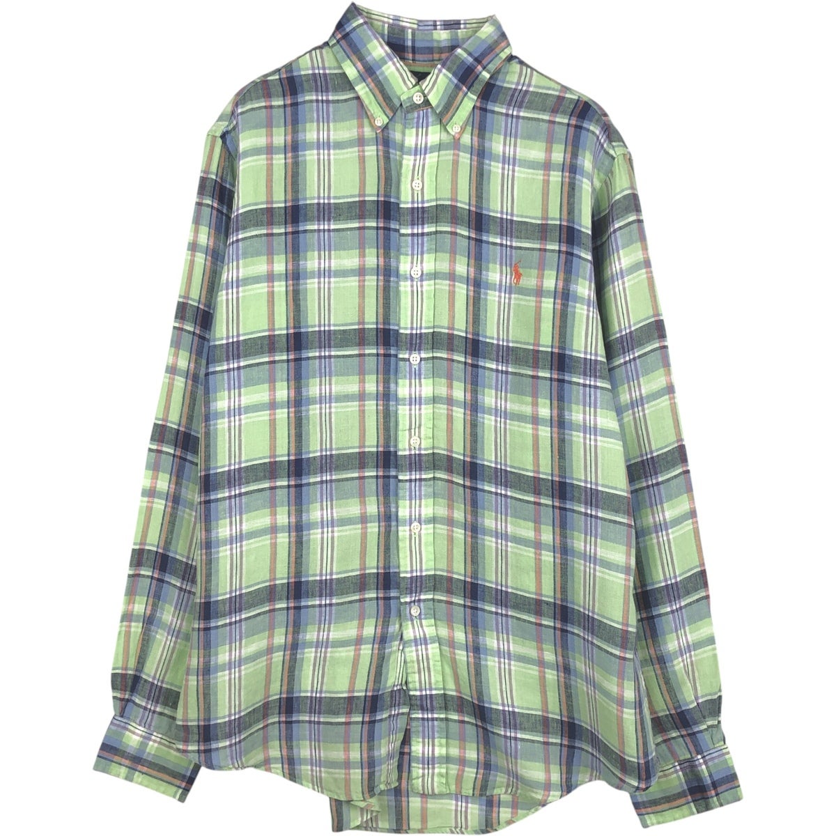 古着 ラルフローレン Ralph Lauren CUSTOM FIT チェック柄 マドラス