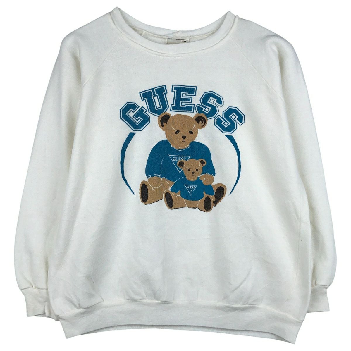 古着 ～90年代 ゲス Guess テディベア柄 ロゴスウェットシャツ