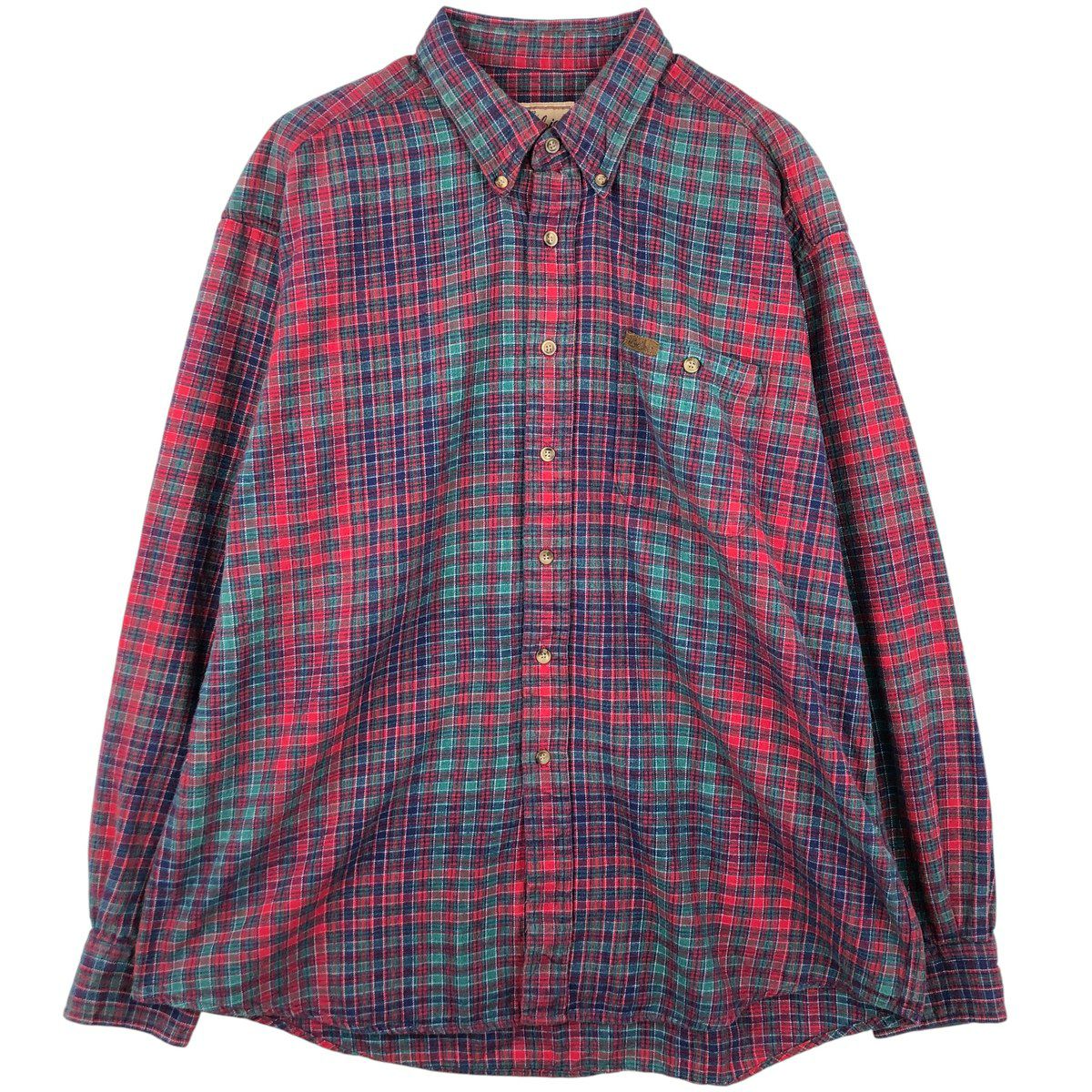 古着 00年代 ウールリッチ WOOLRICH 総柄 長袖 ボタンダウンシャツ USA