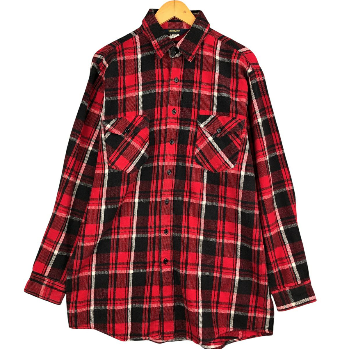 古着 ～90年代 オシュコシュ Osh kosh 長袖 ライトネルチェックシャツ