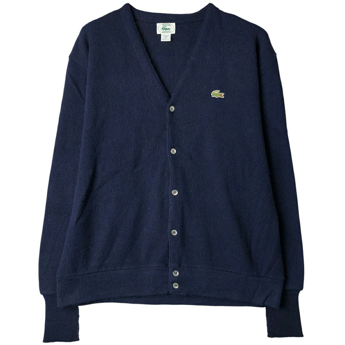 古着 80年代 ラコステ LACOSTE CHEMISE アクリルニットカーディガン