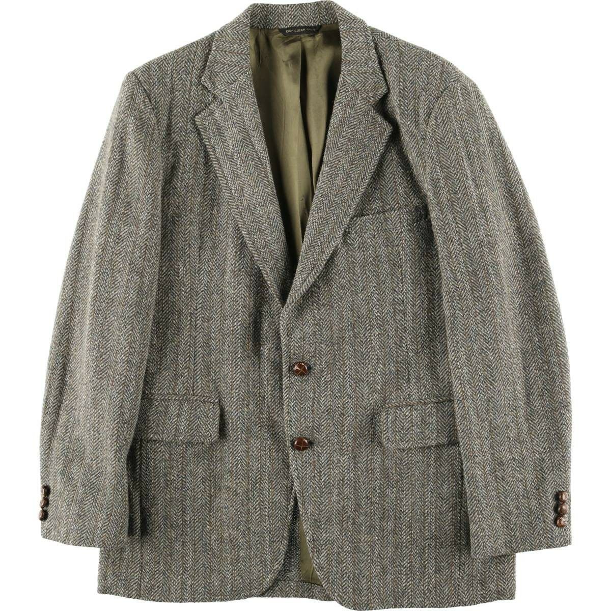 古着 アクアスキュータム Aquascutum チェック柄 ウールテーラード