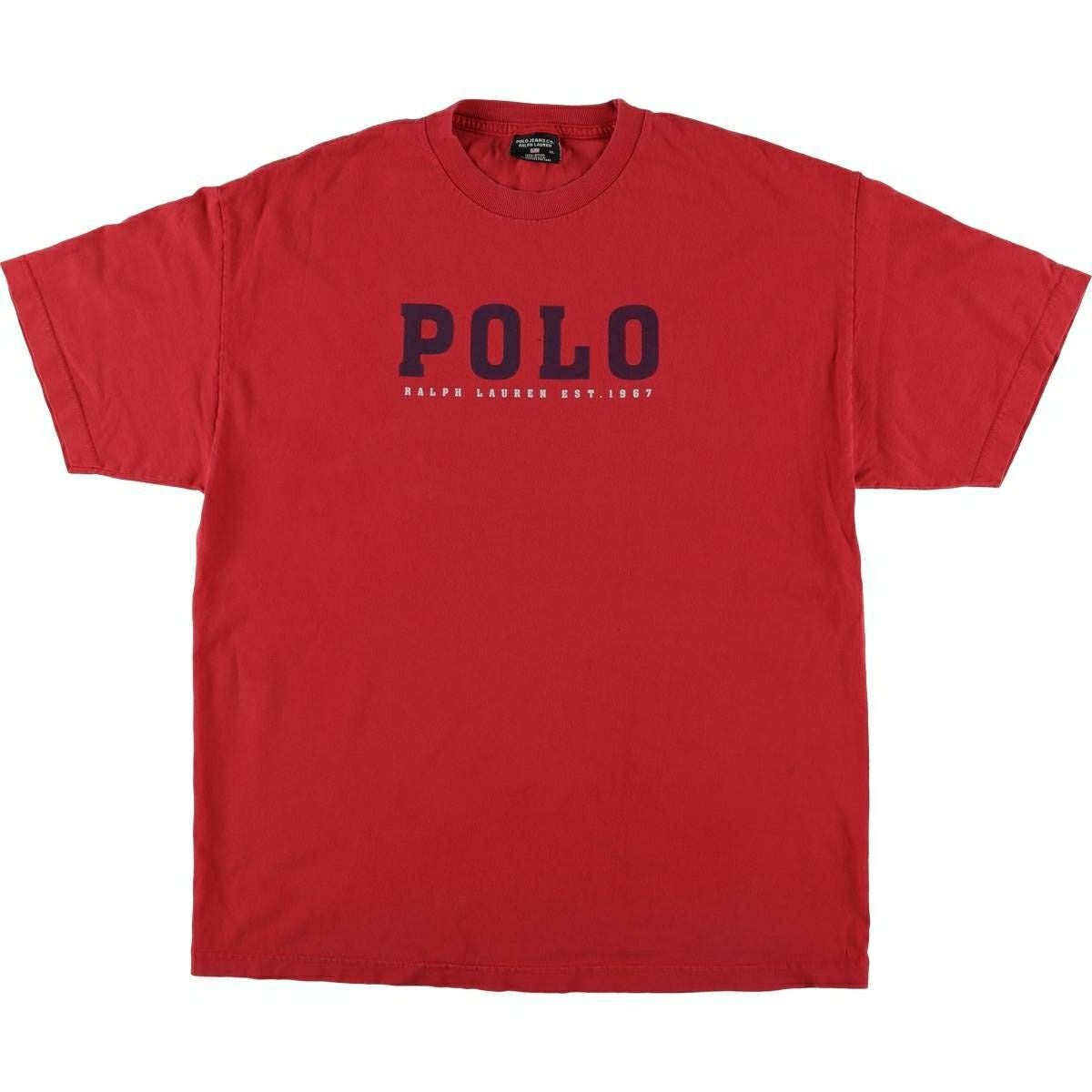 ✈ POLO JEANS　ラルフローレン　ロゴ プリント　半袖カットソー　赤　S 楽天市場】ラルフローレン プリント 半袖 リンガー Tシャツ メンズ L