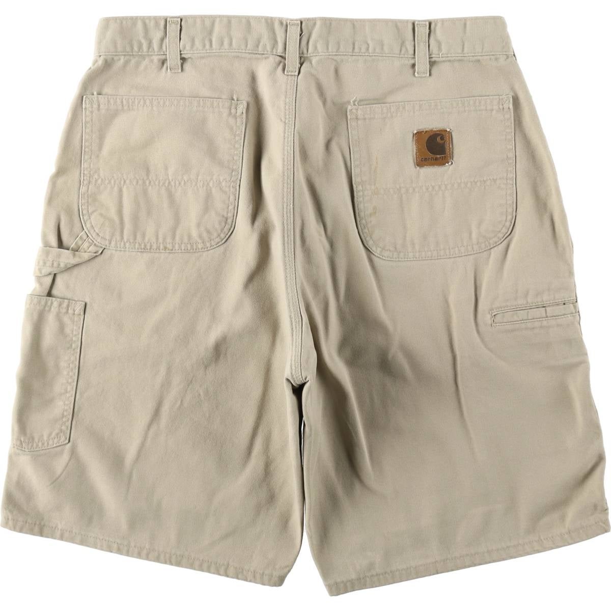 古着卸 まとめ売り カーハート Carhartt ダックショートパンツ 8枚セット (メンズ 38 ) 革パッチ カーゴ ワーク ブラック 中古 古着 NA4845 古着 00年代 カーハート Carhartt ダック地ペインターショーツ