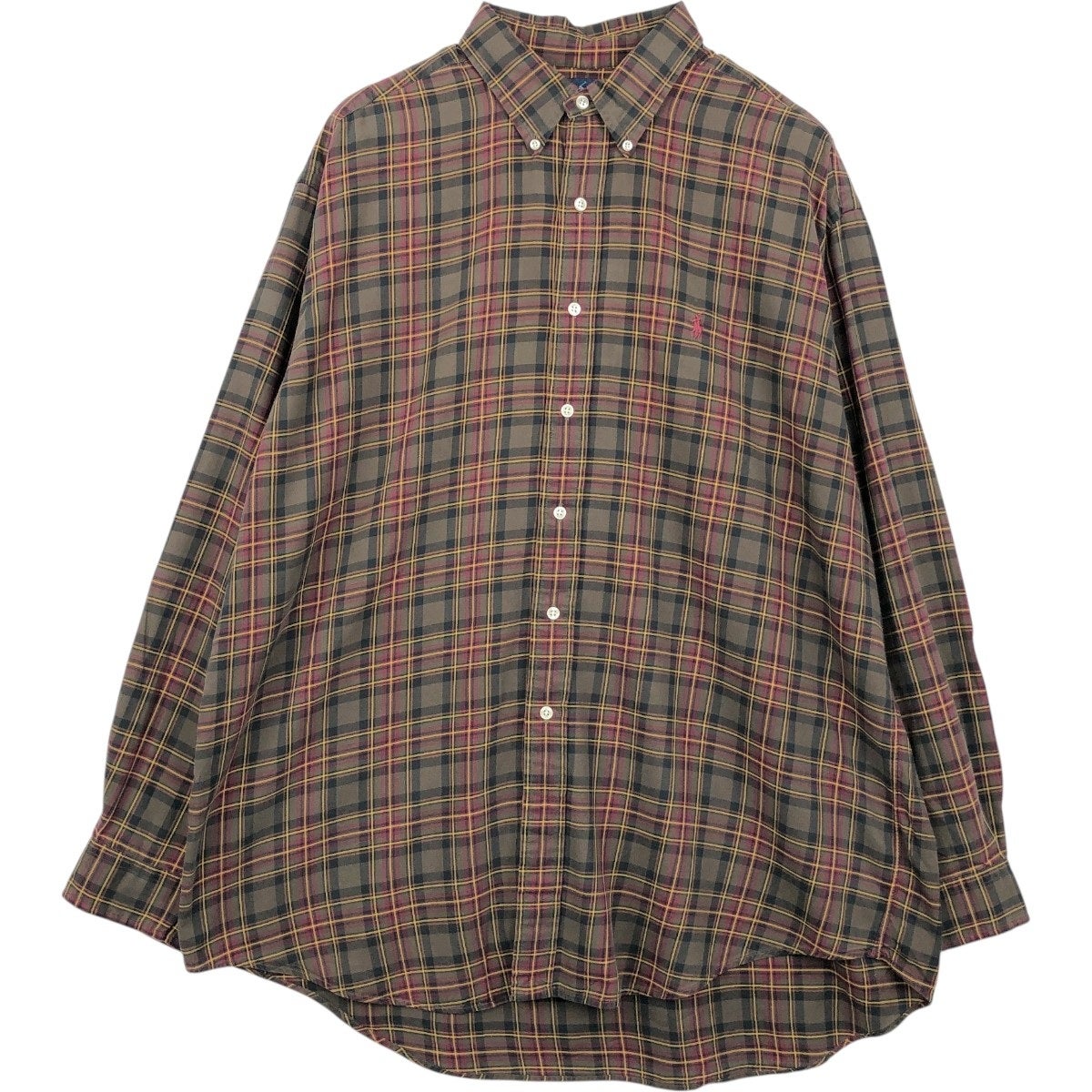 色最高★ ラルフローレン 長袖 オンブレチェックシャツ BLAKE ボタンダウン 古着 ラルフローレン Ralph Lauren BLAKE 長袖 ボタンダウンチェック
