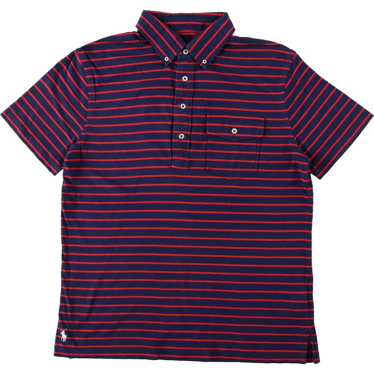 古着 ラルフローレン Ralph Lauren 総柄 半袖 ポロシャツ メンズM相当