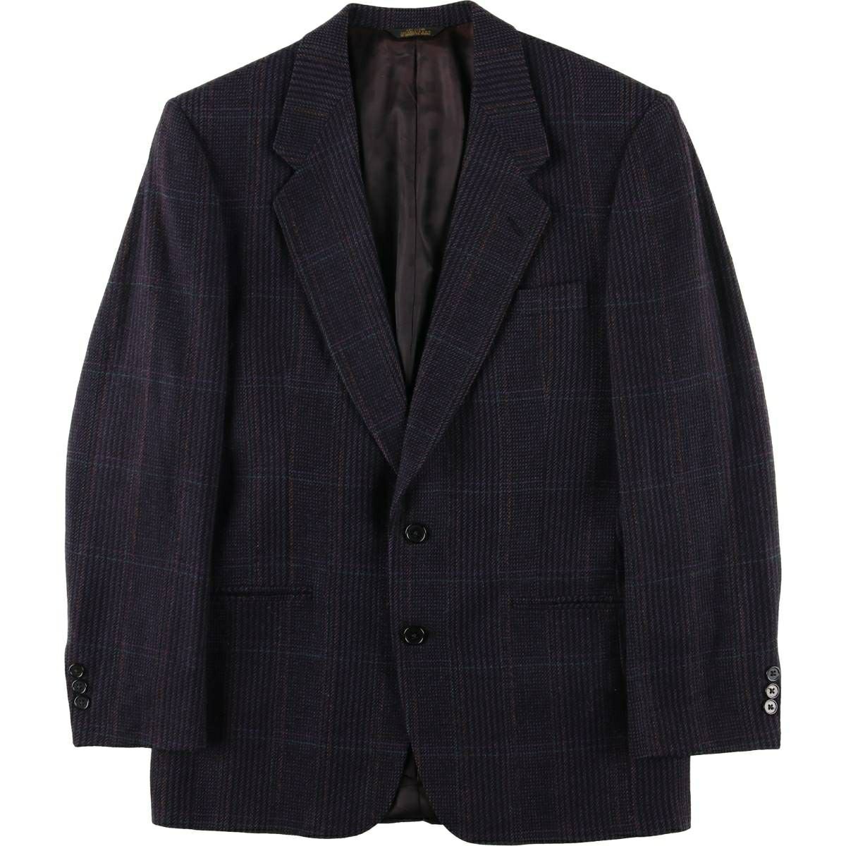 古着 アクアスキュータム Aquascutum チェック柄 ウールテーラード