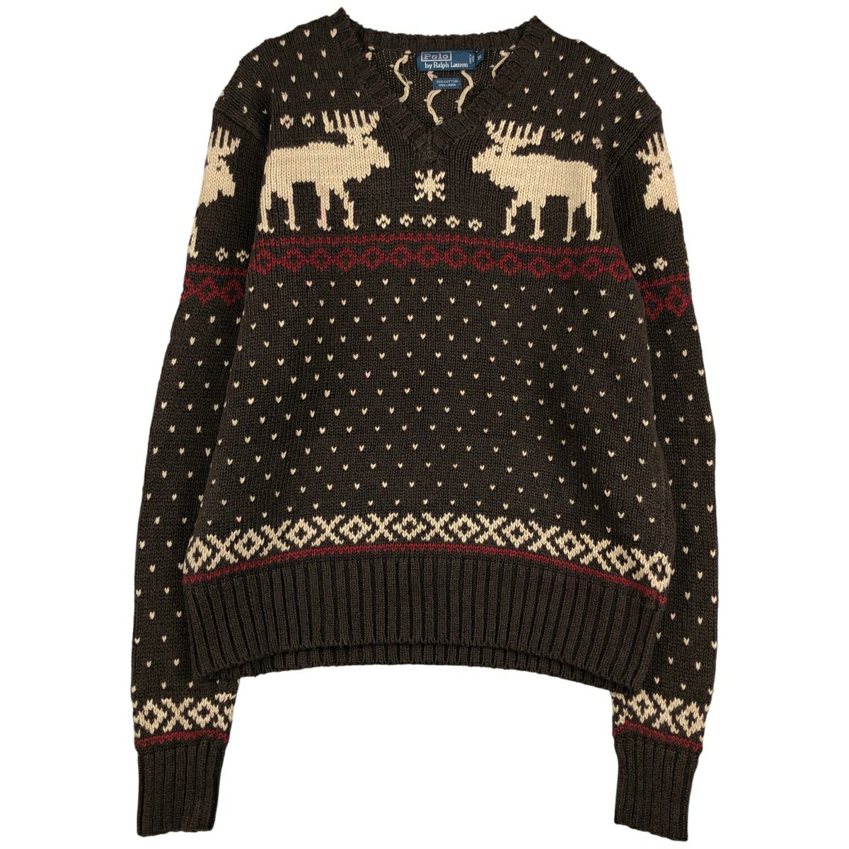 古着 ラルフローレン Ralph Lauren スノー柄 雪柄 トナカイ柄
