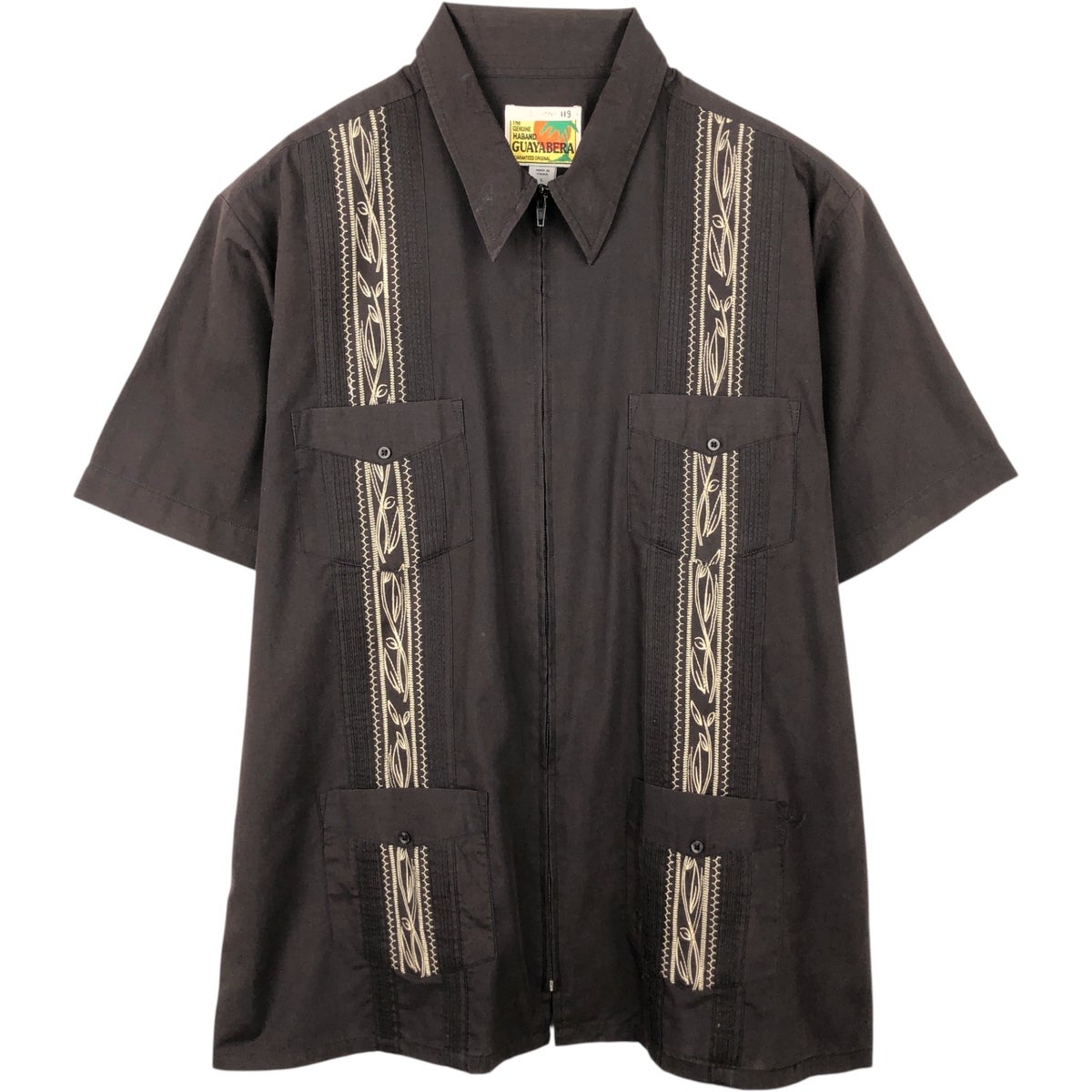 古着 THE GENUINE HABAND GUAYABERA 半袖 メキシカンシャツ キューバ