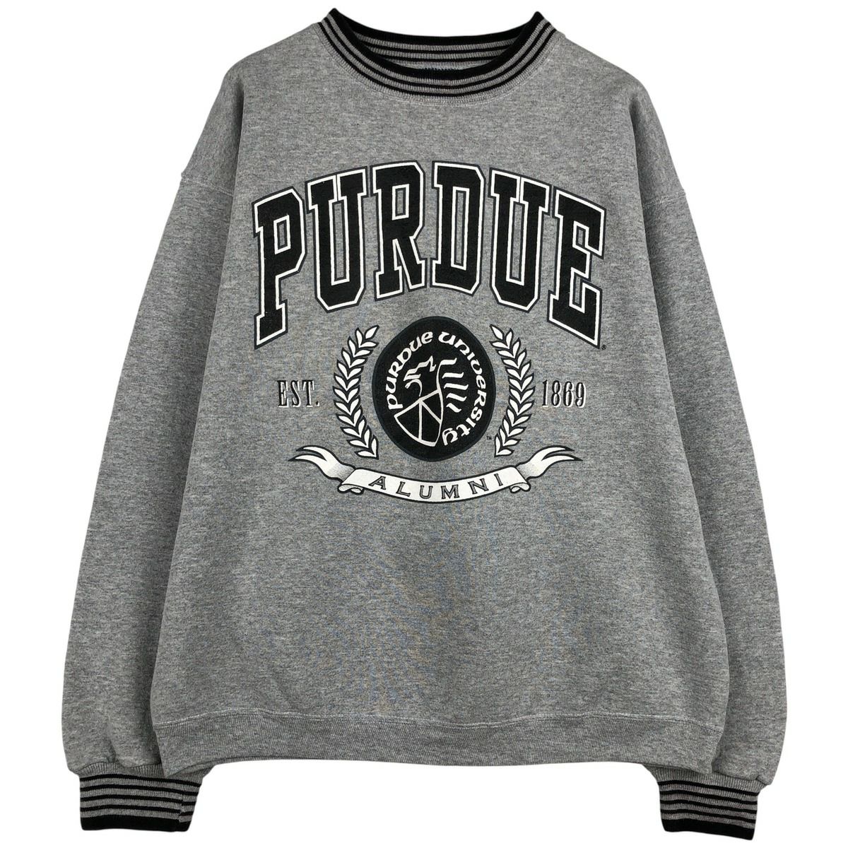 古着 90年代 Famous PURDUE パデュー大学 3連プリント カレッジスウェットシャツ トレーナー USA製 メンズL相当 ヴィンテージ/eaa609322 古着 90年代 Famous PURDUE パデュー大学 3連プリント カレッジ