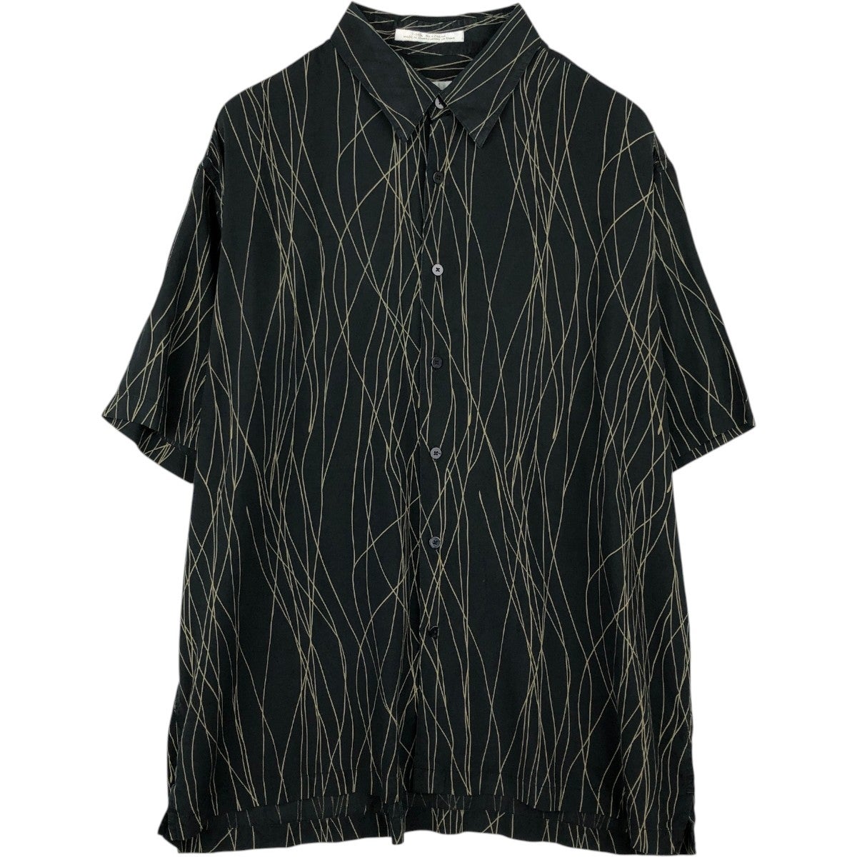 古着 ペリーエリス PERRY ELLIS 総柄 半袖 シルクシャツ ボックス