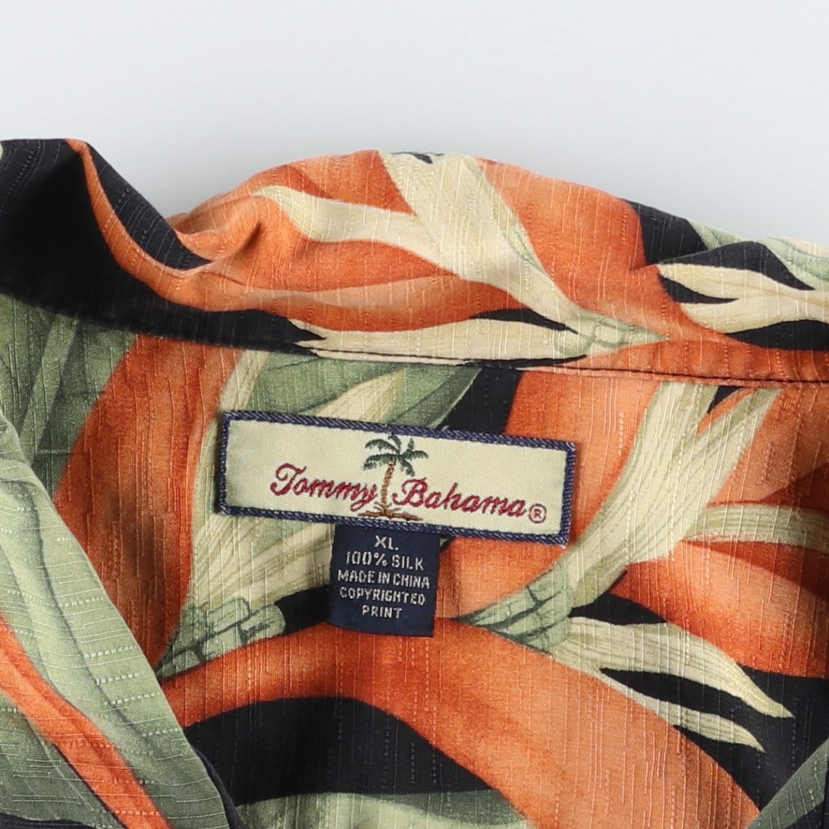 古着 トミーバハマ TOMMY BAHAMA 総柄 花柄 オープンカラー シルク