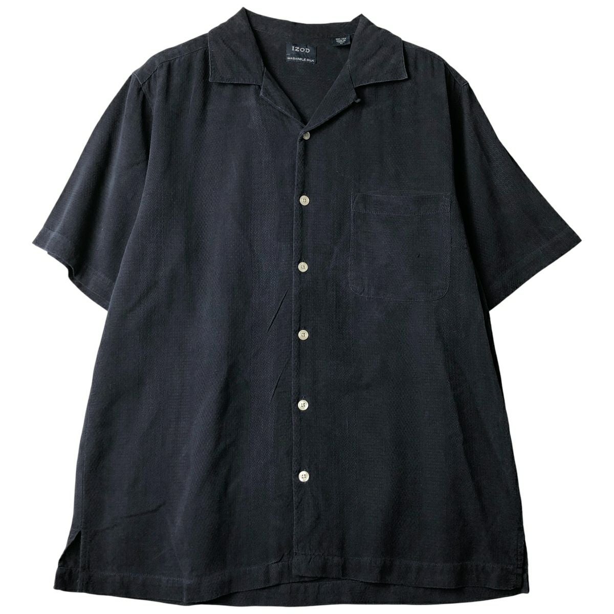 古着 CITY 半袖 オープンカラー シルクシャツ ボックスシャツ メンズL