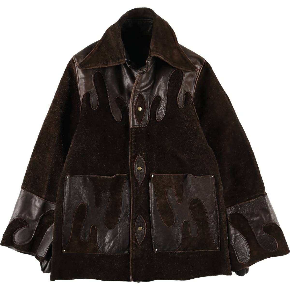 古着 シェビニオン CHEVIGNON レザーフライトジャケット メンズL相当