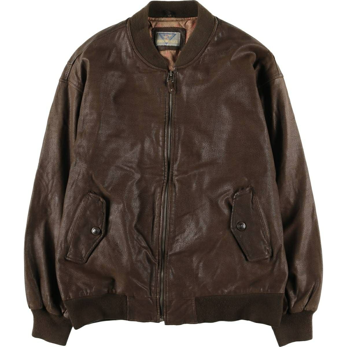 古着 Stewart 中綿入り レザージャケット イタリア製 メンズXL相当