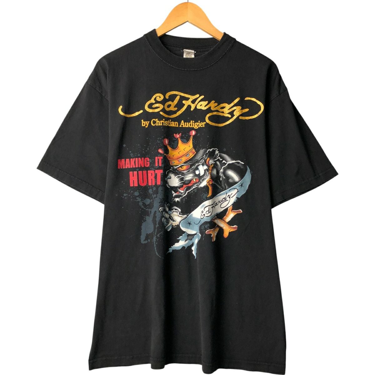 古着 Ed Hardy Ed Hardy エドハーディー プリントTシャツ メンズL相当