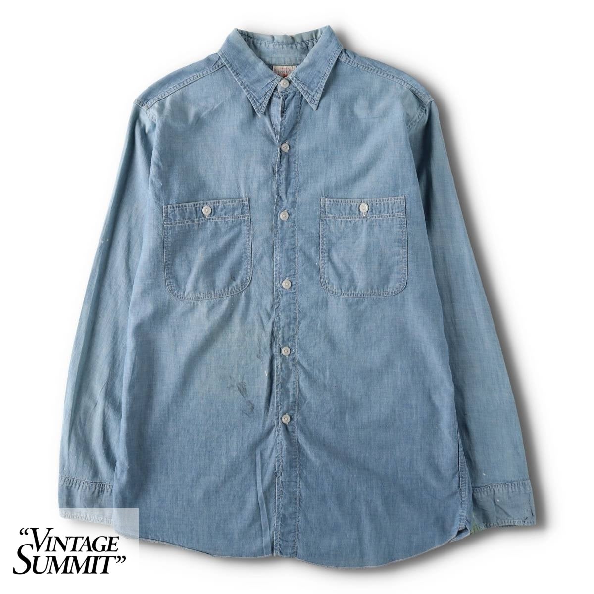 古着 50年代 BLUE BELL PEPPERELL 長袖 シャンブレーシャツ メンズM