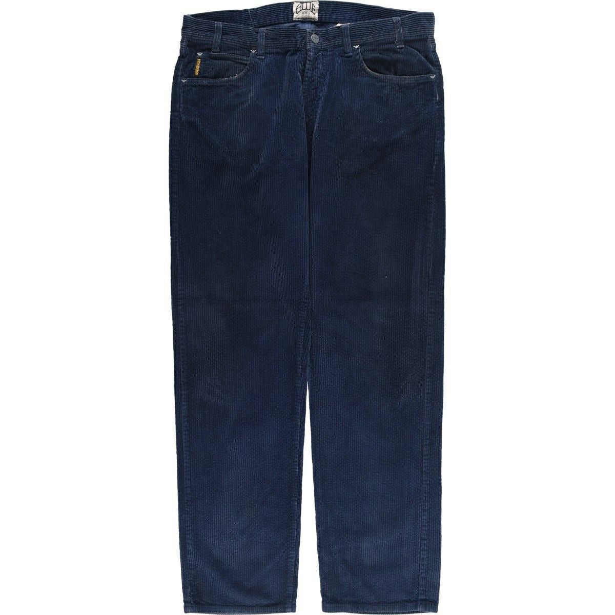 90sオールドネイビーLOOSEバギー コーデュロイパンツ ネイビーW34L30 古着 00年代 オールドネイビー OLD NAVY BLUE JEANS 太畝 コーデュロイ