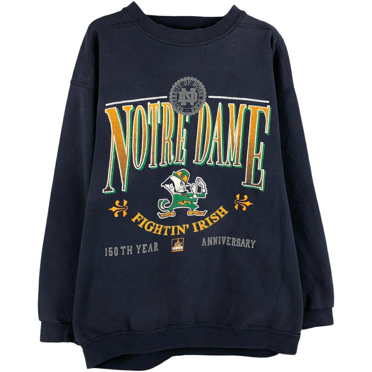 古着 90年代 Briar Creek FIGHTIN' IRISH ノートルダム大学 ファイティングアイリッシュ カレッジ キャラクタースウェットシャツ トレーナー USA製 メンズXL相当 ヴィンテージ/eaa610591 古着 90年代 Briar Creek FIGHTIN IRISH ノートルダム大学