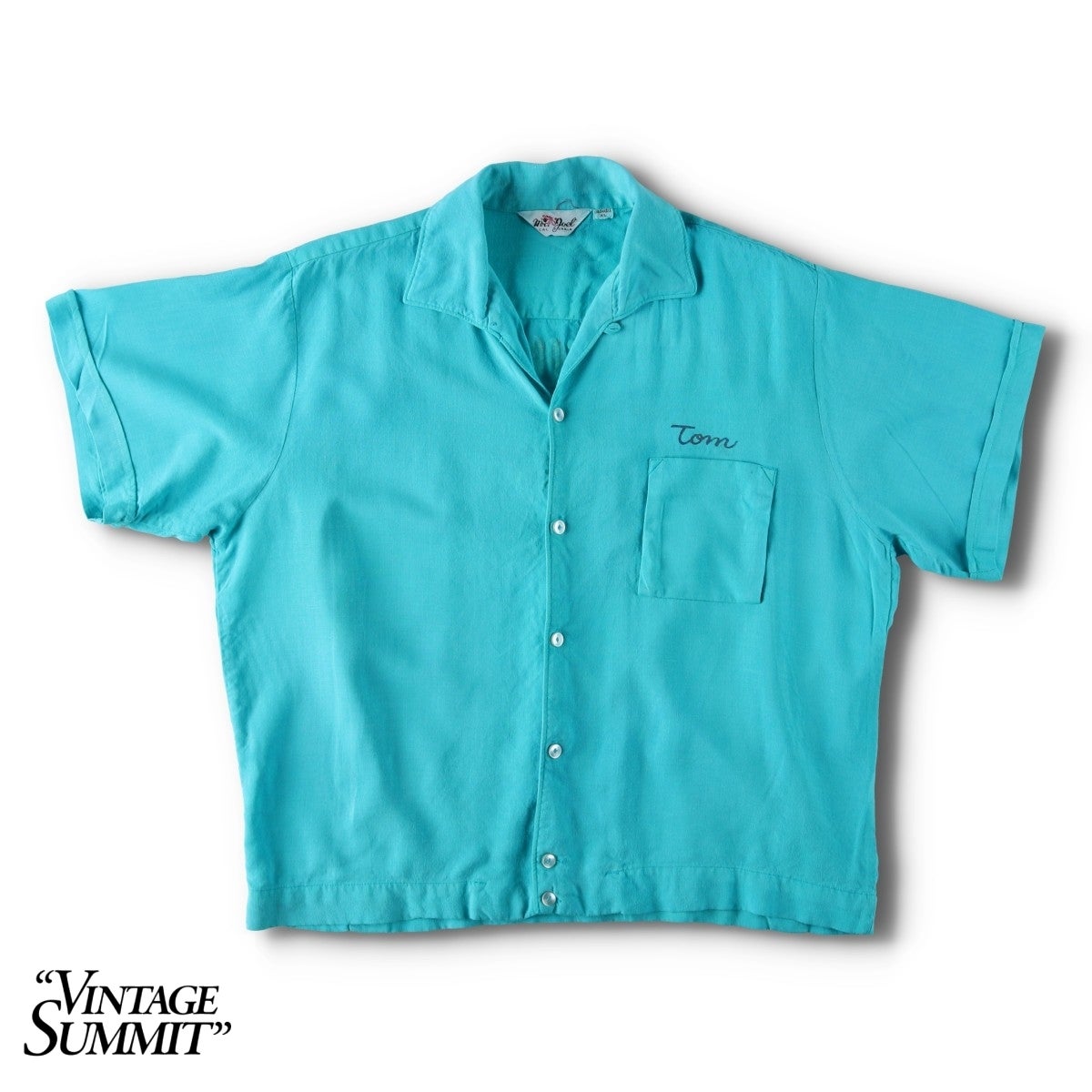 【最終価格】ヴィンテージ 50s ボーリングシャツ 古着 50～60年代 Signature オープンカラー レーヨン ボウリングシャツ