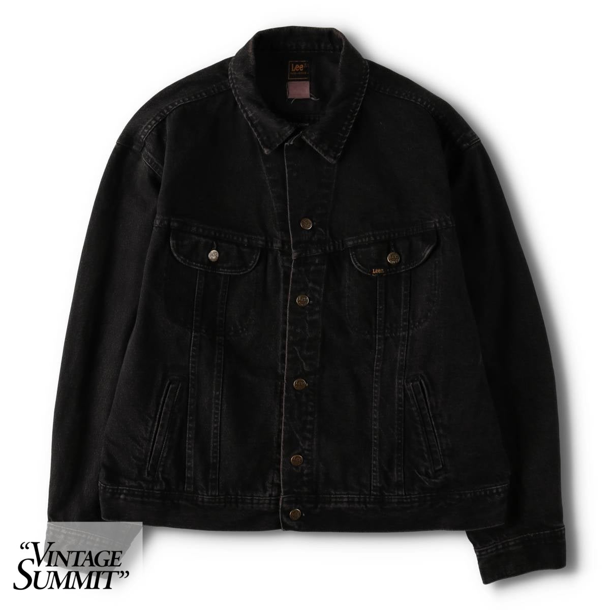 90s Lee ブラックデニムジャケット ブランケット 襟コーズ 古着 90年代 リー Lee SPORT ブラック デニムジャケット Gジャン