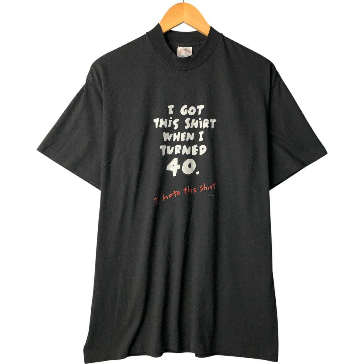 古着 90年代 CENTER STAR メッセージプリントTシャツ USA製 メンズXL