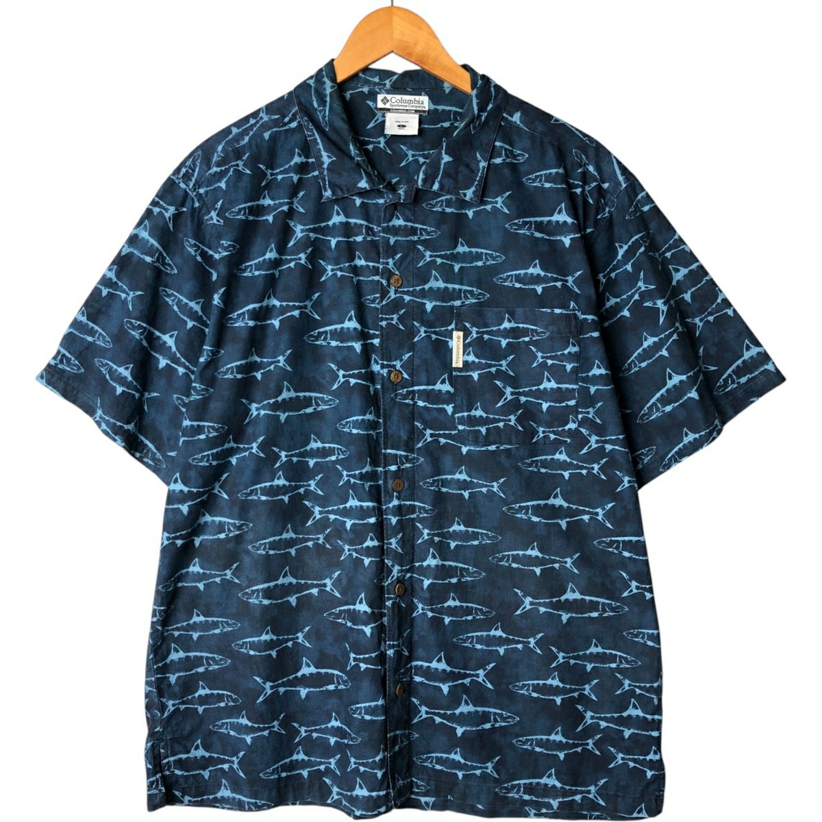 古着 90～00年代 コロンビア Columbia 総柄 オープンカラー ハワイアン