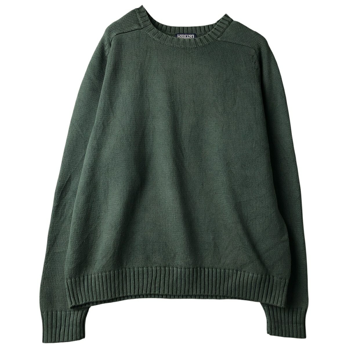 古着 ランズエンド LANDS END Vネック コットンニットセーター USA製