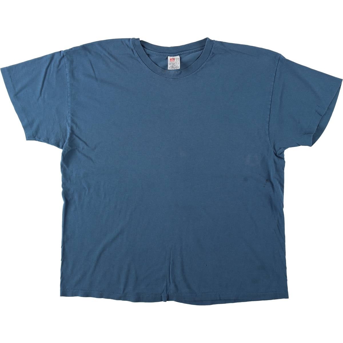 70s Hanes XL USA製 無地 濃紺 ヴィンテージ 綿100 ヘインズ 古着 90年代 ヘインズ Hanes 無地ポケットTシャツ メンズXL相当