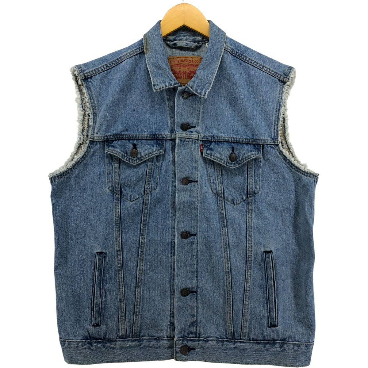 古着 リーバイス Levis オレンジタブ デニムベスト メンズM相当