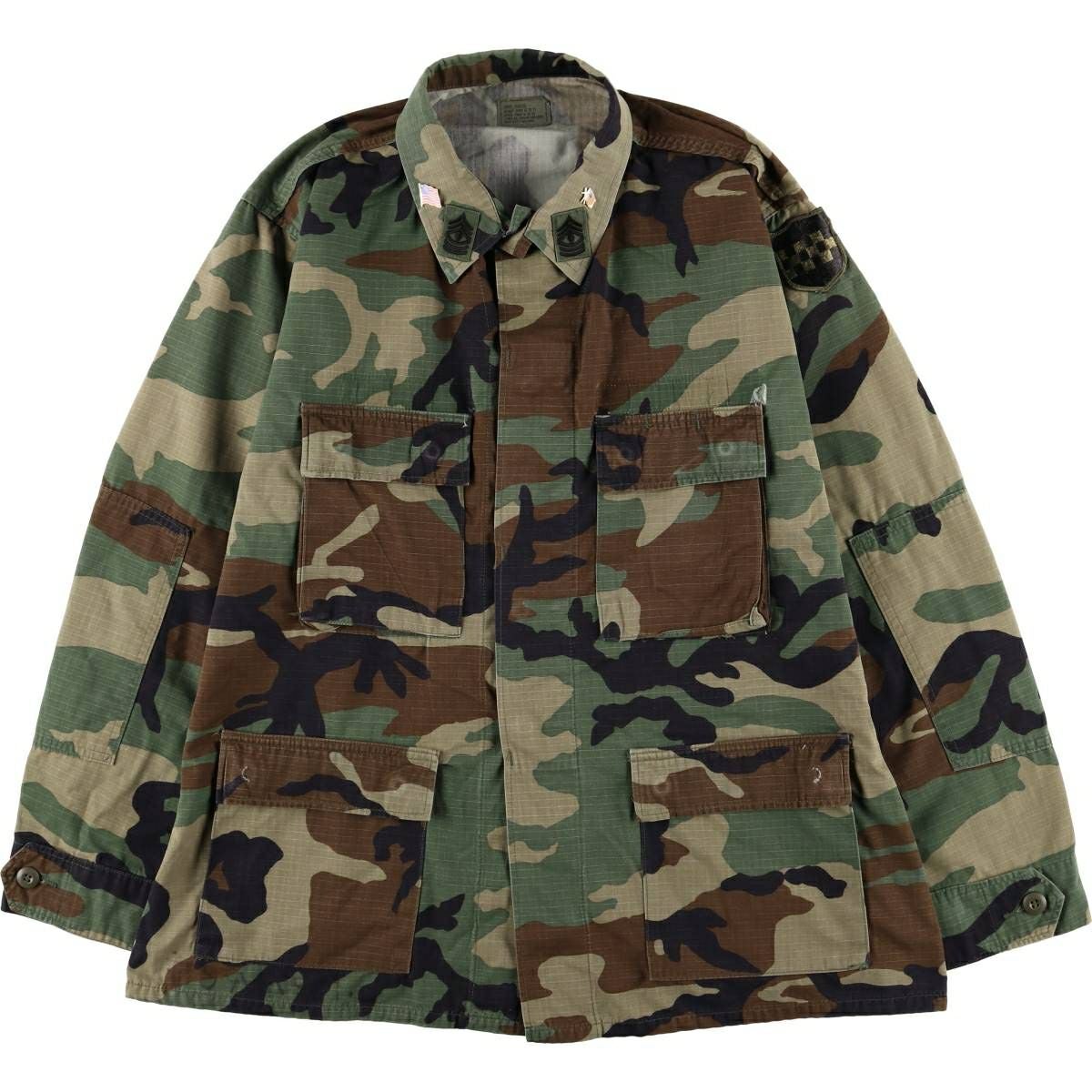 古着 80年代 米軍実品 迷彩柄 ウッドランドカモ リップストップ B.D.U