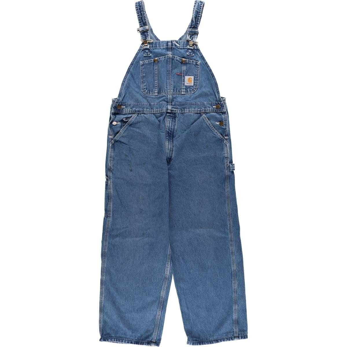 ⭐お値下げしました⭐ Carhartt デニムオーバーオール 古着 アメカジ 古着 カーハート Carhartt デニムオーバーオール メンズw39相当