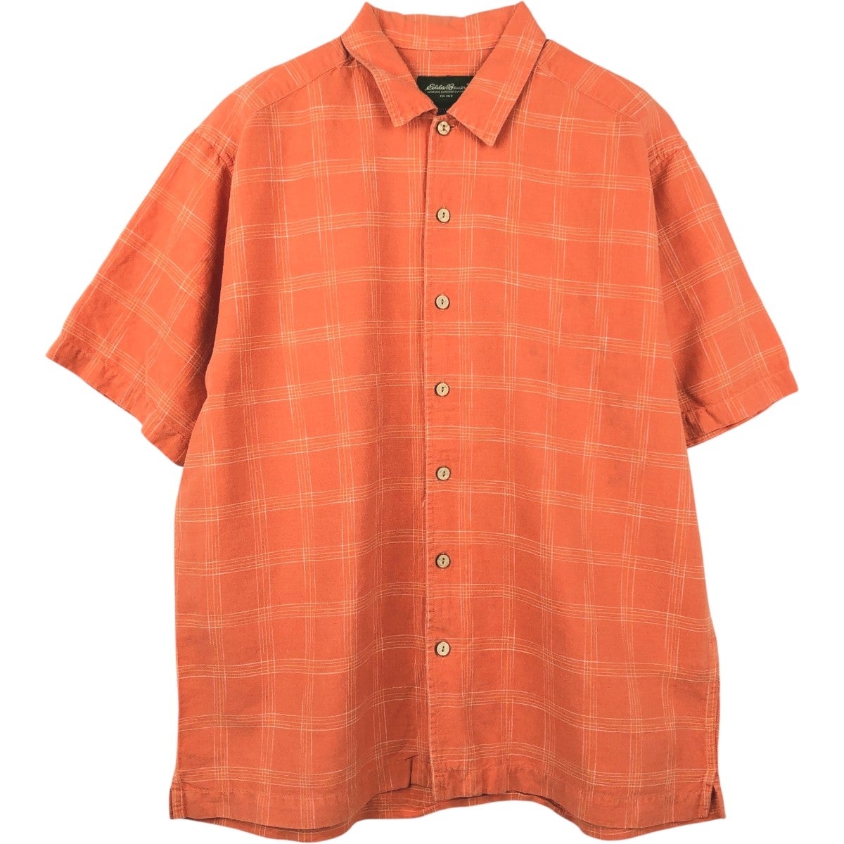 古着 エディーバウアー Eddie Bauer シャンブレー 半袖 リネンシャツ