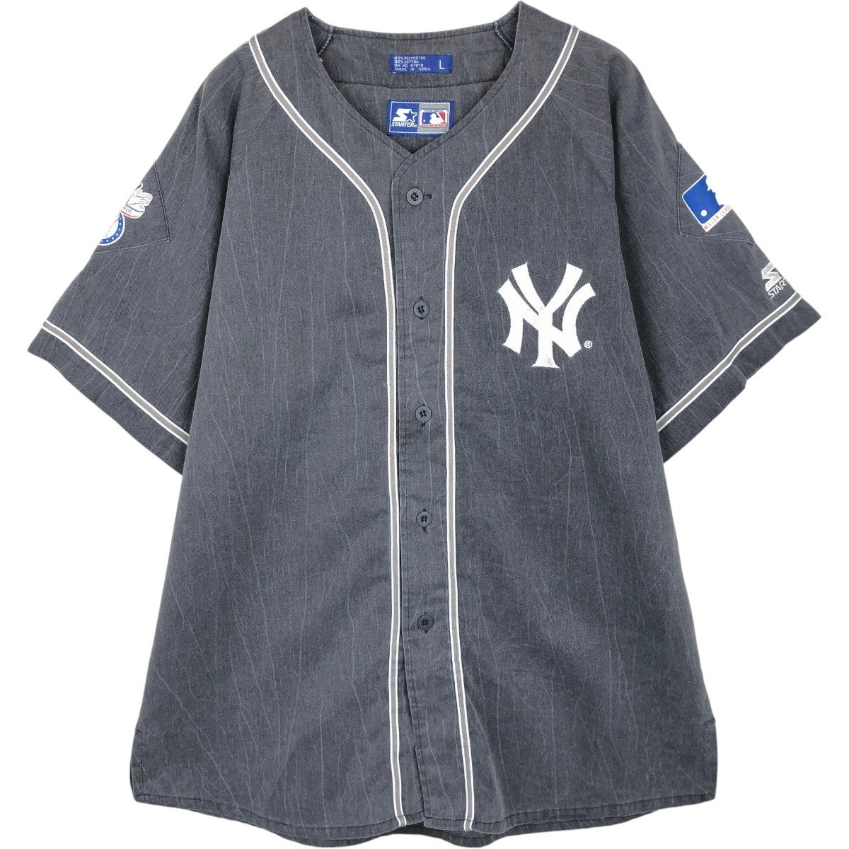 USA製Majesticマジェスティック ニューヨーク・ヤンキース ゲームシャツ 古着 90年代 マジェスティック MAJESTIC MLB NEWYORK YANKEES