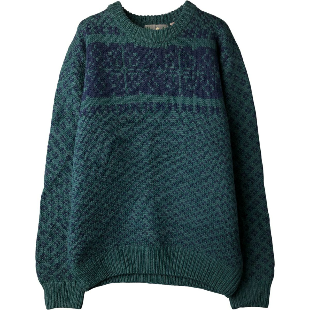 古着 70～80年代 SHETLAND ISLANDS 総柄 スノー柄 雪柄 ノルディック