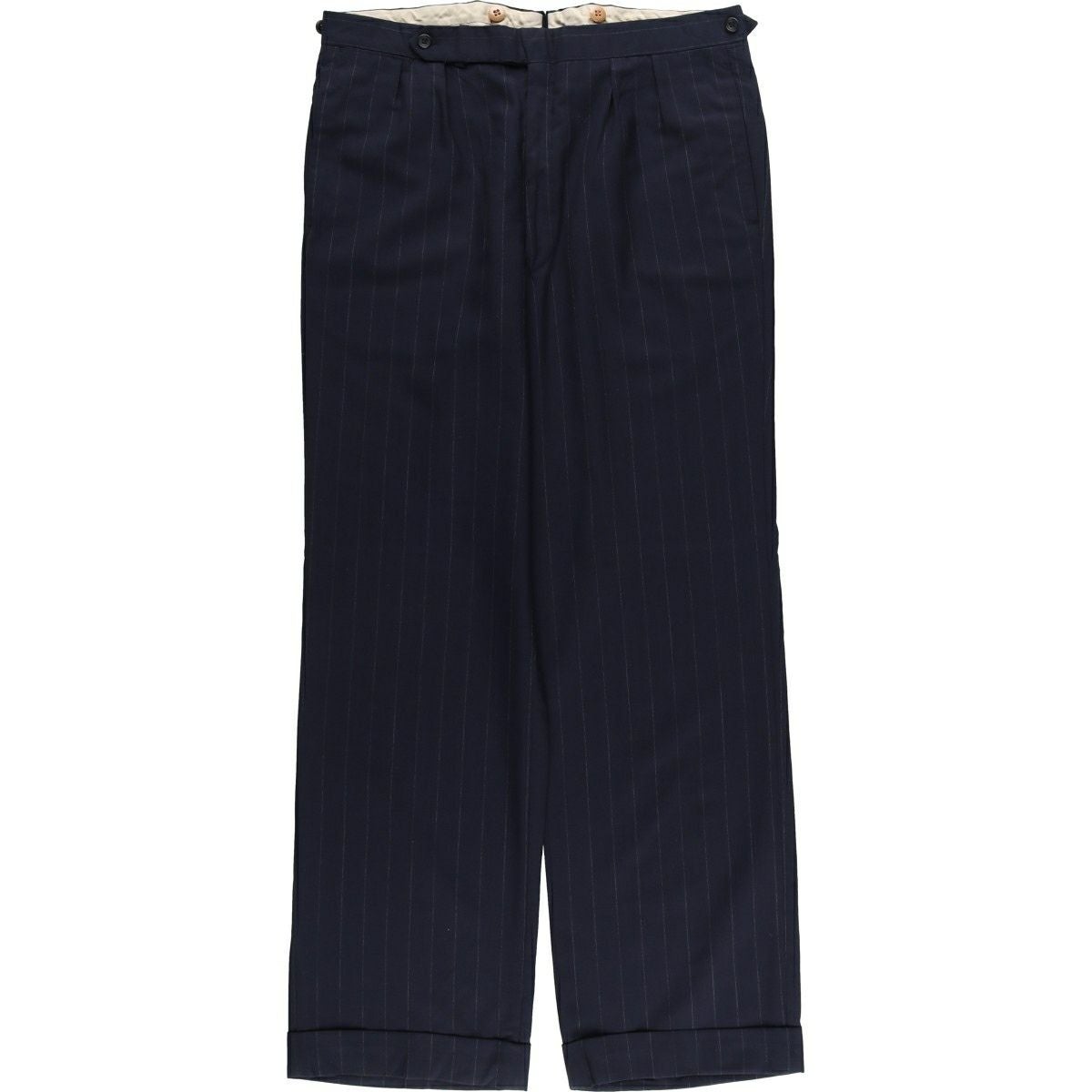 古着 70年代 ツータック ストライプ柄 スラックスパンツ メンズw33相当