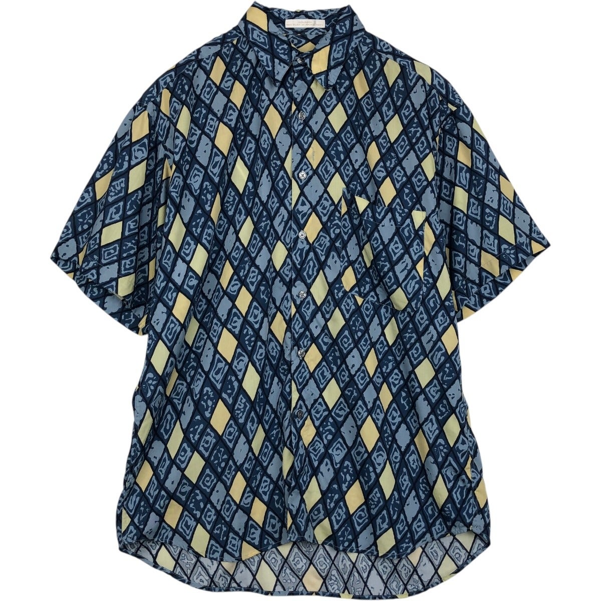 ✨希少柄✨ USA製 PERRY ELLIS 総柄 シャツ アート柄 XL 古着 ペリーエリス PERRY ELLIS 総柄 半袖 レーヨンシャツ メンズS相当