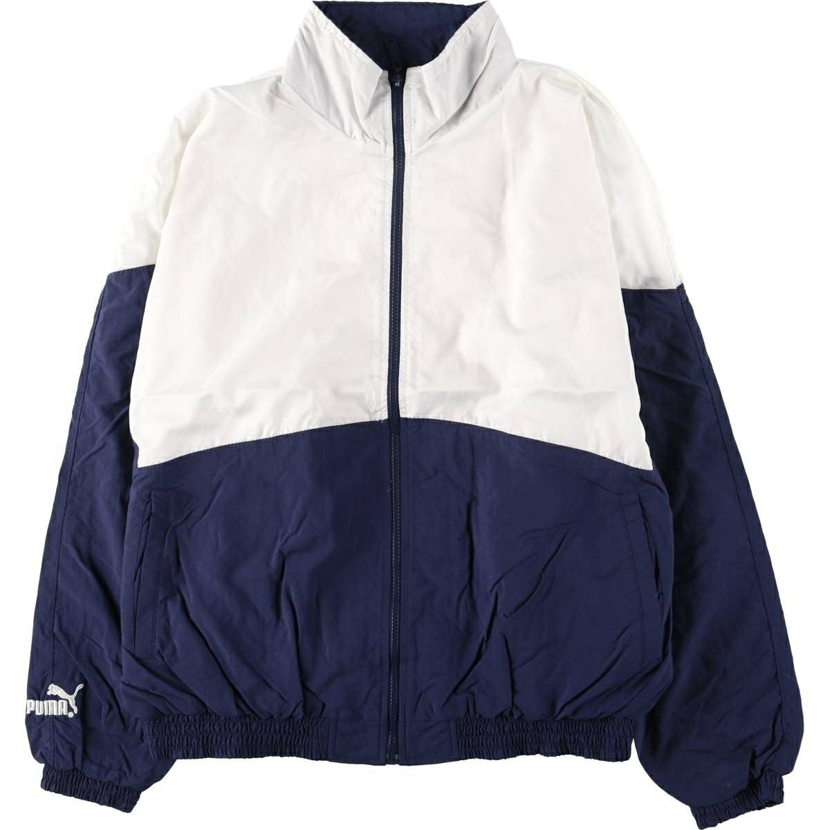 90ｓ ＰＵＭＡ デカロゴ サイドライン ジャンパー ナイロンジャケットトリコ 古着 90年代 プーマ PUMA ナイロンジャケット メンズM相当