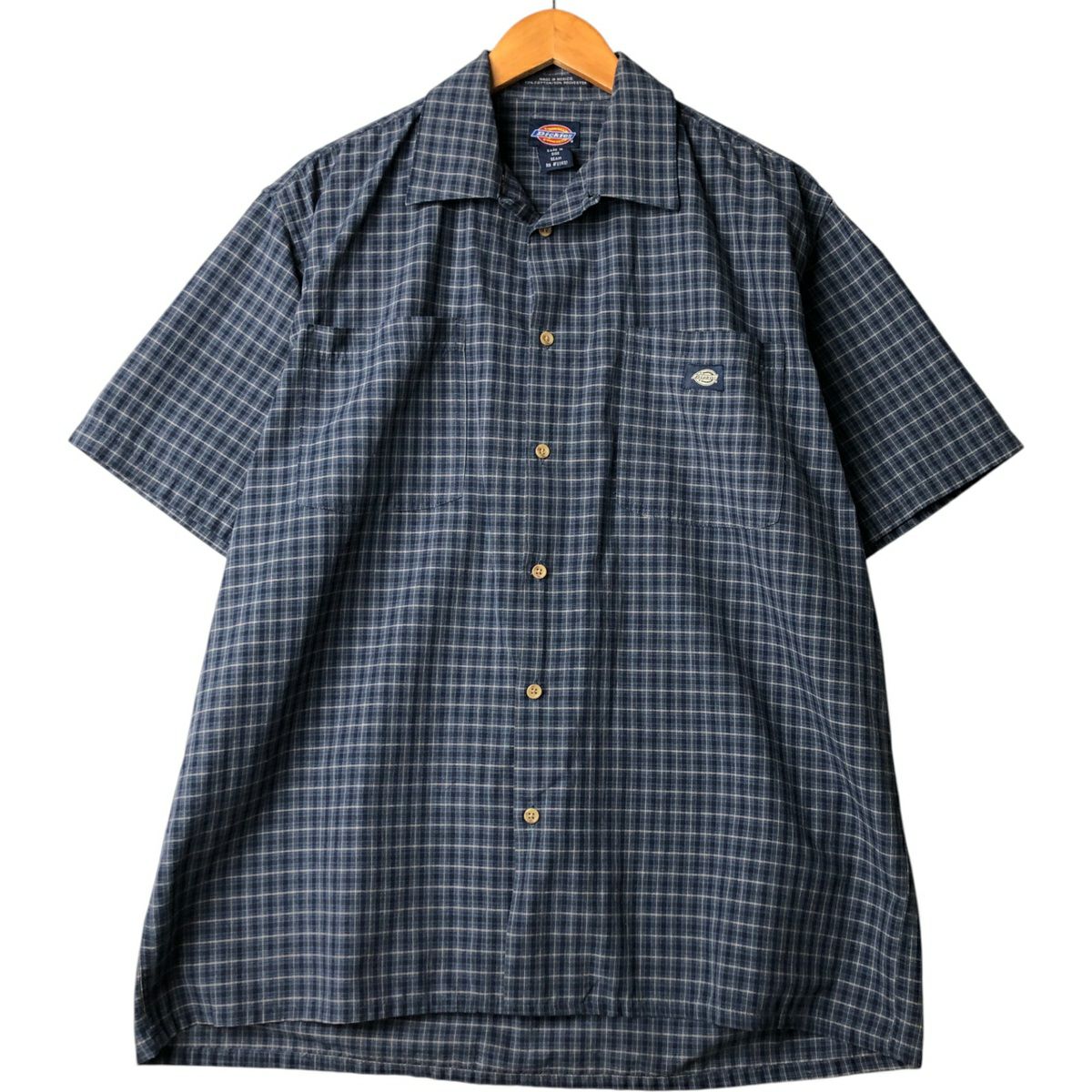 古着 ディッキーズ Dickies チェック柄 半袖 ワークシャツ ボックス